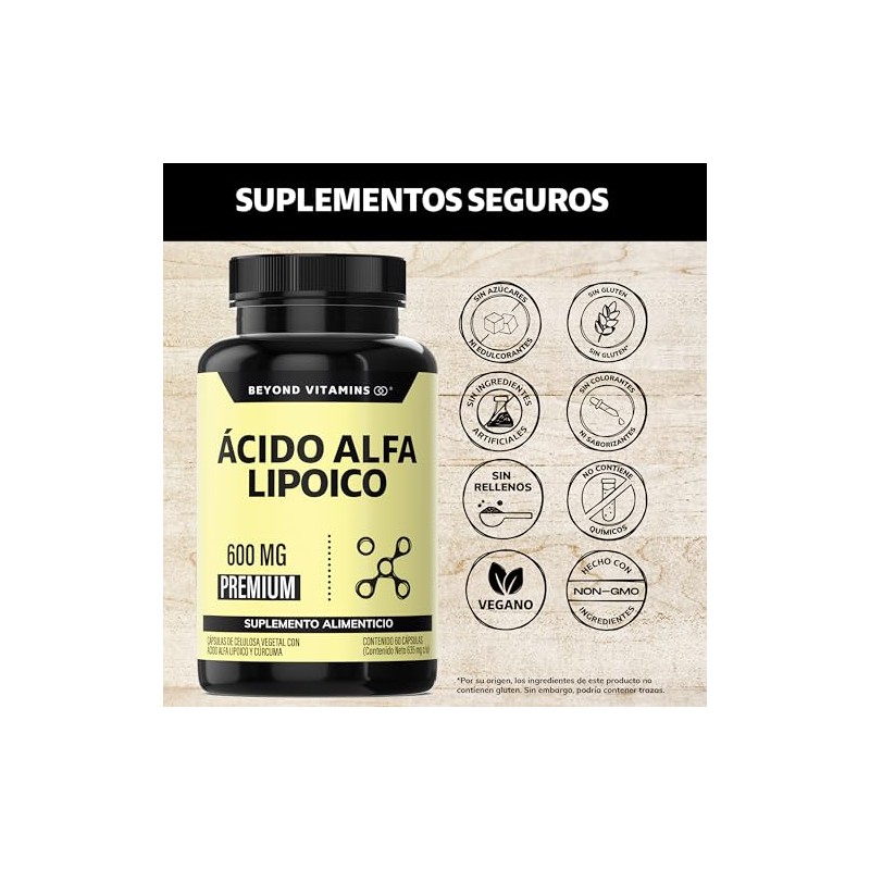 Beyond Vitamins Ácido Alfa Lipóico Ala 600mg Por Cápsula Potenciado