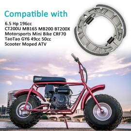 CT200U Mini Bike Drum Brake Pads shoes for Coleman CT200U MB165 BT200X MB200 6.5 Hp 196cc Baja Mini Bike Motorsports 105mm GY6 Massimo CG125 CRF70 TaoTao 50cc 49cc Scooter Moped ATV
