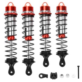 4x Alloy Front Rear Shock Absorber Damper for Arrma 1-8 Outcast Notorious Karton 6S BLX Upgrade Parts (Red)