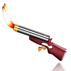 EEIOKGMS Cool Butane Torch Lighters,Vintage Novelty Lighter, Refillable & Adjustable,Unique Mini Lighter for Men Fireplace Candles Camping BBQ (No Gas) (Red Pattern)