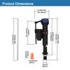 Empyreal Toilet Tank Fill Valve Replacement Part, G1/2 Universal WC