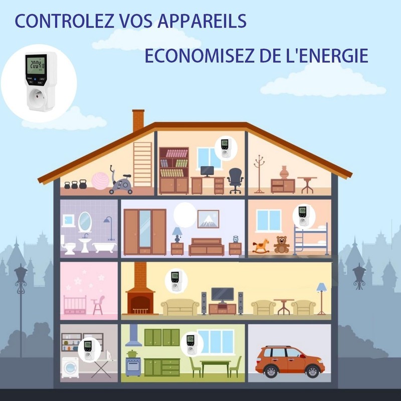 KHIYQILO 18 Programmes Digital Socket Timer Energy Saving Programmable Countdown