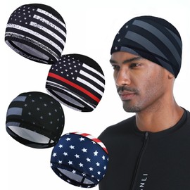 4PCS Cooling Skull Caps for Men, Hard Hat Liner Helmet Liner Cycling Cap Running Beanie Motorcycle Sweat Wicking Head Wrap Women