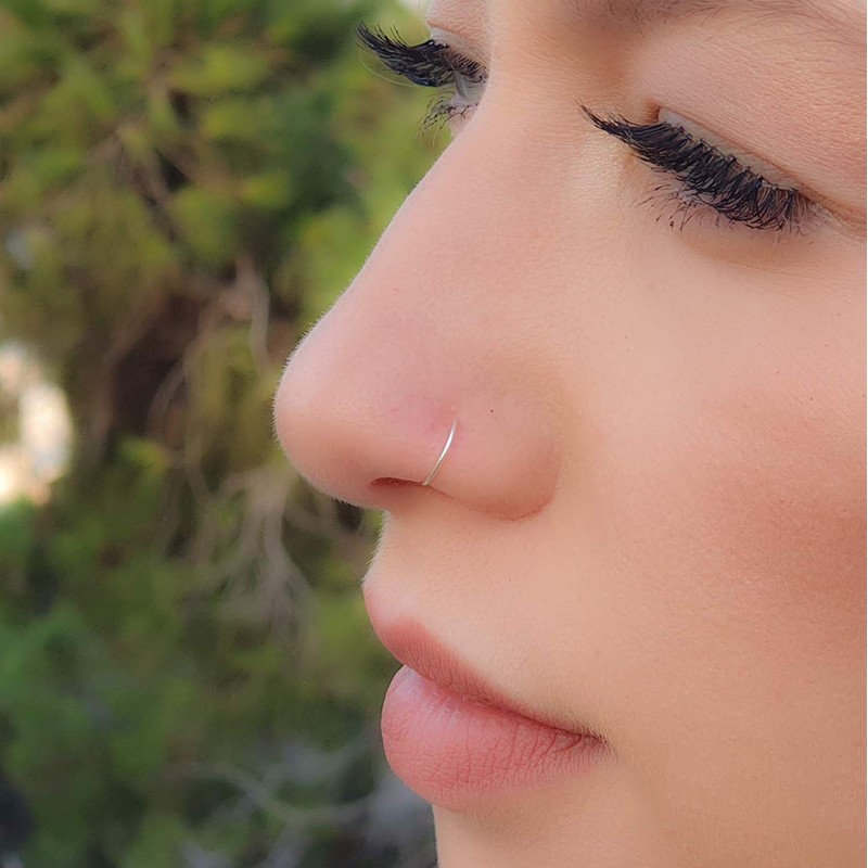 Faux Clip-On Nasenring 24g - 925 Sterling Silber - Kein