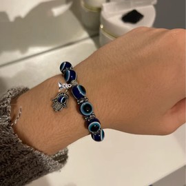 2 Pcs Evil Eye Bracelet for Women Matching Evil Eye Beaded Bracelet Blue Evil Eye Bracelet Lucky Evil Eye Bracelet for Protection Birthday Gifts(2 Pcs Evil Eye Bracelets)…