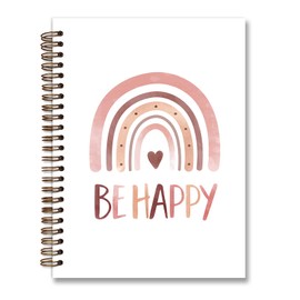 Dejfel Preppy Trendy Girls Pink Notebook,Boho Rainbow Notebook Journal,Inspirational Motivational Gifts for Women,Rainbow Mental Health Gifts Preppy Notebook,Boho Office Supplies,Spiral Notebook 5.5x8.3