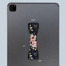 LoveHandle Duo Grip for Smartphone and Tablet - Vintage Rose Design Elastic Strap Original Grip with Rose Base + XL Grip with Black Base