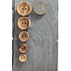 Pack of 10 Flat Real Olive Wood Buttons 2 Holes