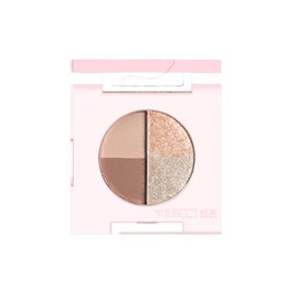 YiGuMy Mini Eyeshadow Palette, Matte & Shimmer Quad for Women, Travel-Friendly, Cream Stick, Smokey Nude, Glitter, Primer Powder Set (Maple Mocha)