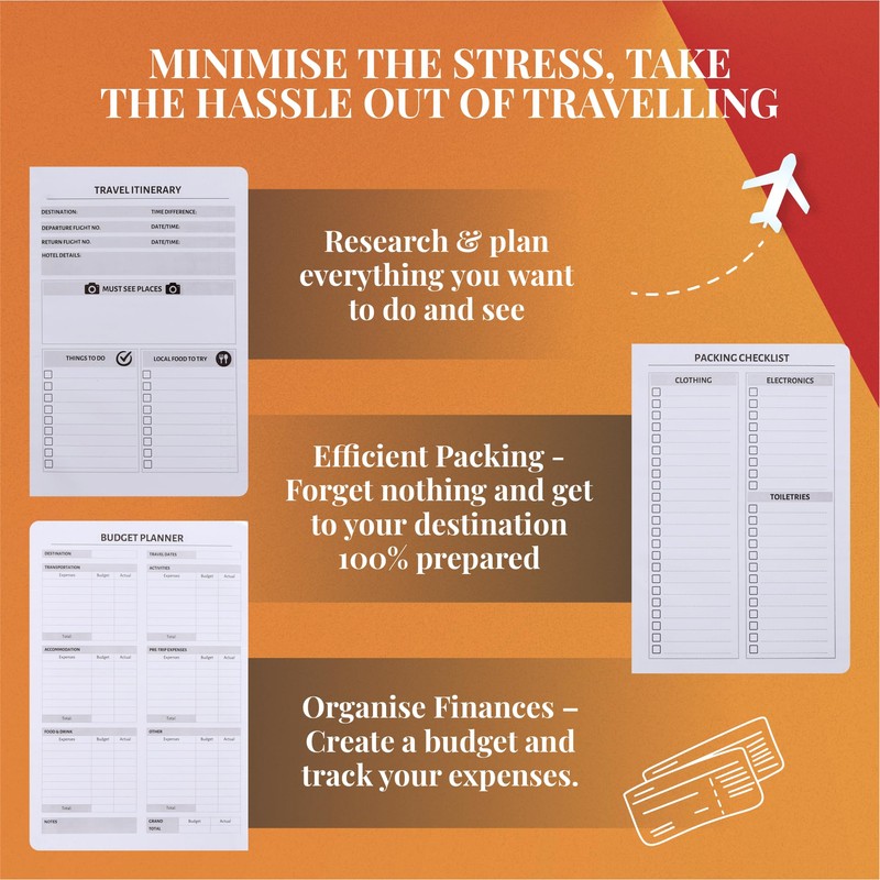 Travel Planner & Journal A5 Holiday Organiser Notebook