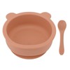 Silicone Baby Bowl Spoon Set with Bottom Suction Cup Ergonomic
