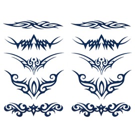 Jagua Tattoo Tattoo Stickers, 2 Weeks Disappearing Henna Tattoo Real Tribal Set of 2 (gz207-2)