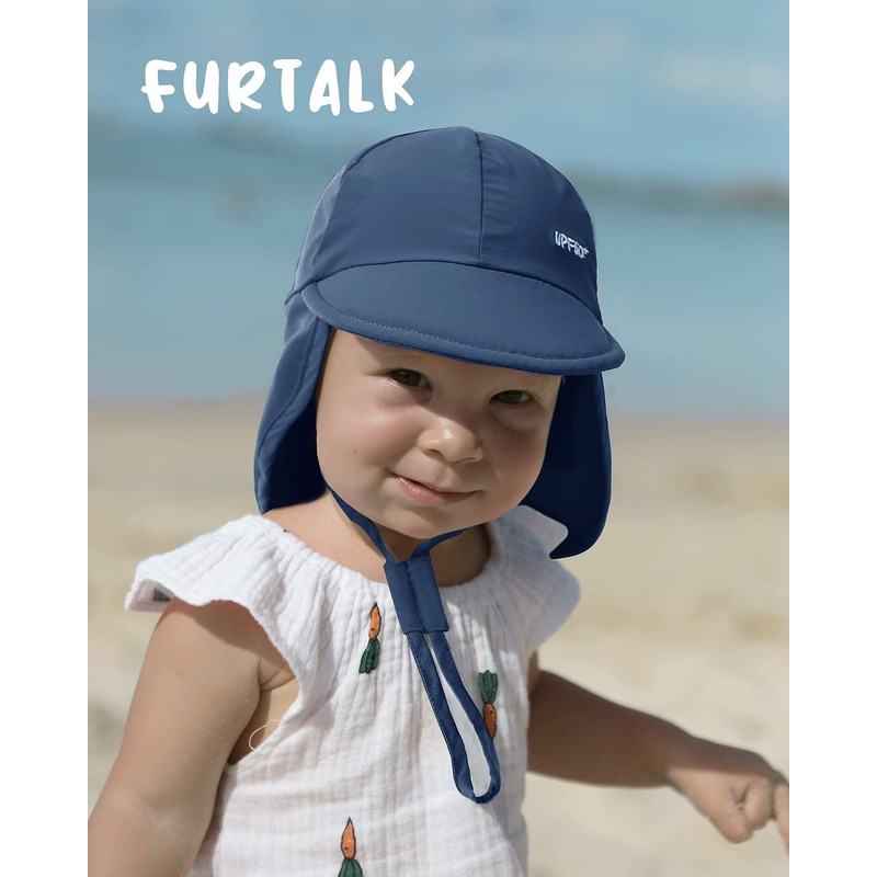 FURTALK - Gorro de sol para bebé, UPF 50+, ajustable,