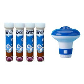 SUDS-ONLINE Floating Dispenser + 40 Ultimate Chlorine Tablets 20g Hot Tub Swimming Tablet