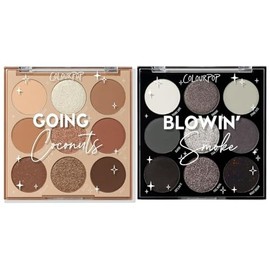 Colourpop Going Coconuts Eyeshadow Palette (0.3 oz), Blowin' Smoke Eyeshadow Palette (0.3 oz), Long-Wearing, High-Pigment Eye Makeup Set