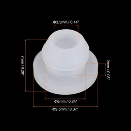 sourcing map 20Pcs Snap Rubber Grommet Plug Mount Dia 6mm ID 3.5mm Narrow Groove Width 2mm Seal Anti-Scratch for Electrical Box Cable Pipes Transparent