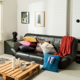 Gift, Faux Fur Plush Striped Throw Pillow Covers 18x18 Inch Set of 2, Soft Luxury Cozy Fluffy Decorative Pillow Covers for Living Room, Bed, Sofa, Couch- Blush Pink Gradient