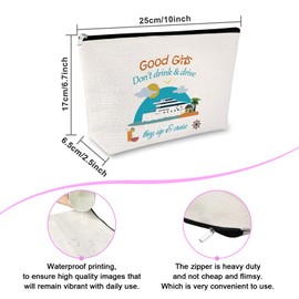 Cruise Gifts for Women Makeup Bag Cruise Trip Gifts for Friends Besties Cosmetic Bag Summer Vacation Presents Graduation Birthday Christmas for Mom Aunt Sister Zipper Travel Pouch Toiletry Pouch