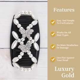 Pack of 2 Women's Hair Clips, Hair Accessories, Elegant Hair Clips, Updo Hair Clip, Double Row Comb Hair Clip, for Women and Girls, DIY Hair Styling Hair Accessories