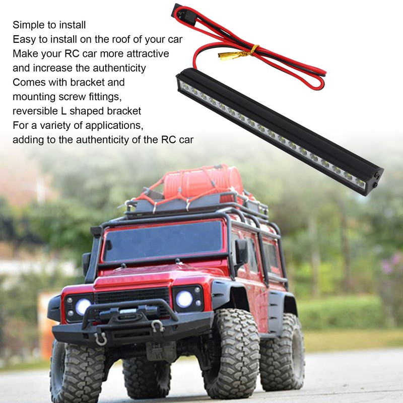 RC Car Roof Lamp 18 LEDs White Light Universal Aluminium