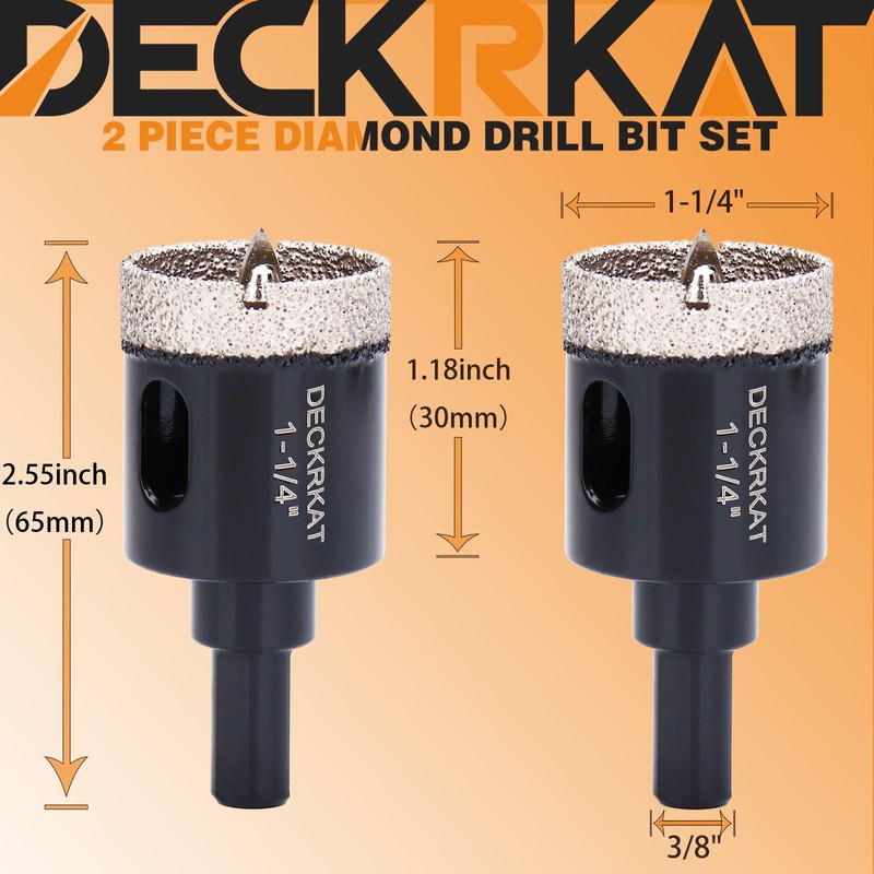 1-1/4 Inch Diamond Hole-Saw Bits with Pilot Drill Bit -