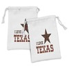 Ambesonne Texas Star Fabric Pouch Set of 2, Western Culture
