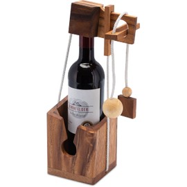 Logoplay 2066 Bottle Safe - String Puzzle - Puzzle Game - Puzzle - Game of Logic Made of Fine Wood