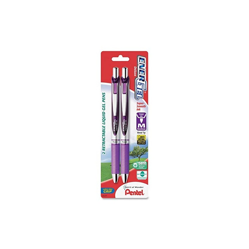 Pentel EnerGel Deluxe RTX Retractable Liquid Gel Pen, 0.7mm, Metal