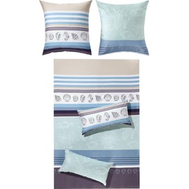 Erwin Müller Bed Linen Mako Satin Blue Size 1x 135x200 cm + 1x 40x80 cm