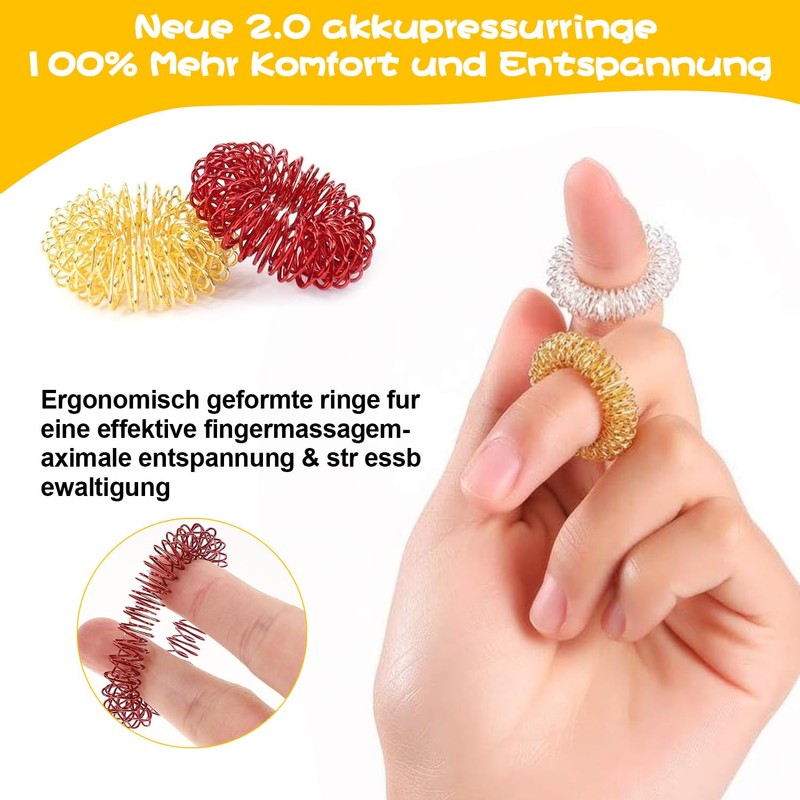 Finger Massage Ring, with Storage Bag, Acupressure Ring, Super Decompression,