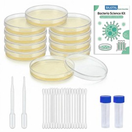 Bacteria Growing Kit with Pre-Poured Agar Plates | LB Agar Petri Dishes for Kids, Students | Ready-to-Use for Science Fair Projects, School Labs & Home Experiments