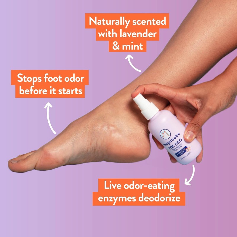 Aluminum Free Foot Deodorizer Spray with Lavender Mint Tea Tree