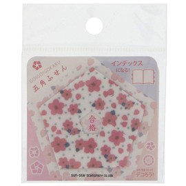 Sunstar Bungu S2817349 Fusen Passing Prayers Series, Pentagonal Fusen, Sakura, White