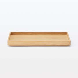 MUJI Overlapping Bamboo Rectangular Storage Boxes, Storage Items, Half Lid, Width 10.2 x Depth 7.3 x Height 1 inches (26 x 18.5 x 2.5 cm) 12047285