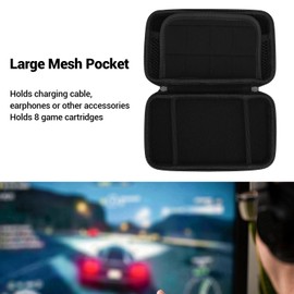 LICAEVEY Hard Shell Travel Case with 8 Game Slots & Accessory Storage for 3DS XL,2DS XL,DSi XL Consoles (Black) (Black)
