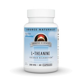 Source Naturals Serene Science L-Theanine, Made with Suntheanine, for Focused Relaxation, 200 mg - 60 Capsules