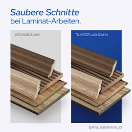 FALKENWALD Circular Saw Blade, 165 x 20 mm, Ideal for Laminate, Compatible with Makita and Bosch Saw Blades