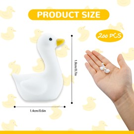 Ksheria 200pcs Mini Resin Goose Figurines - Tiny Animal Figurine Bulk, Small Desk Goose Decor for DIY Crafts, Micro Landscape Aquarium Potted Ornaments, Miniature Geese Animal Statues to Hide