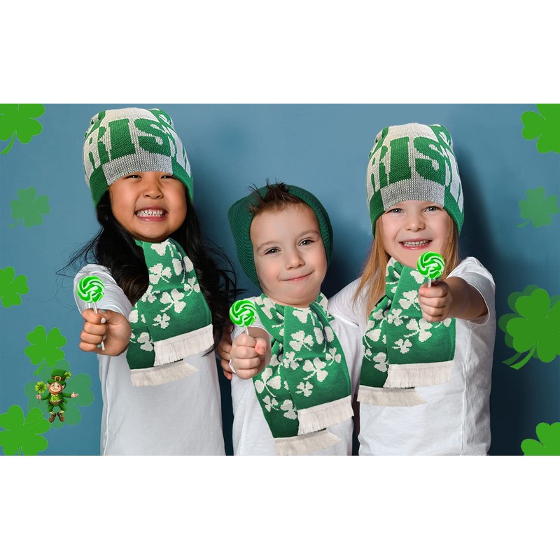 Fruidles St. Patrick's Day Swirl Lollipops, Party Favor Box, Individually