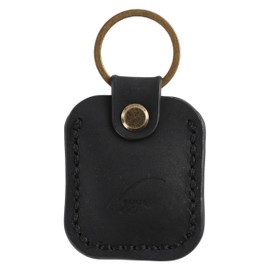 NEYYOS® Airtag Pendant Genuine Leather, Air Tag Tracker, Portable Case & Key Fob, Protective Case Key Finder, Bag Holder, Holder Case, Key Fob, Genuine Leather (Black), black