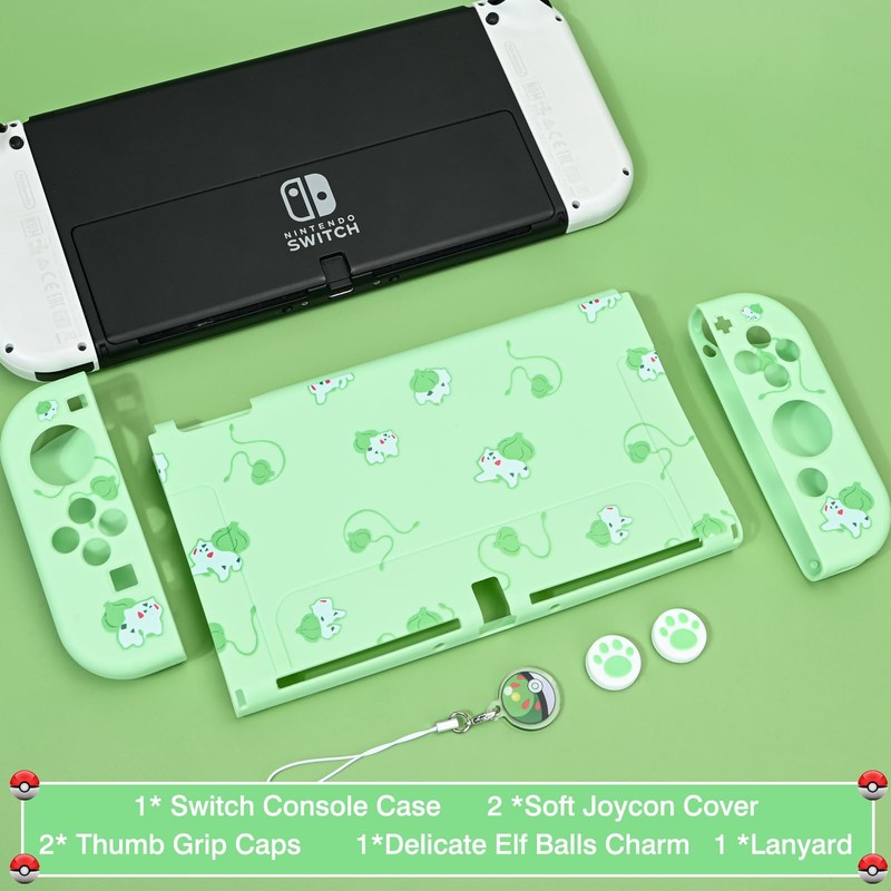 DLseego Dockable Case Design for Switch OLED, Anti-Slip Shock-Absorption Protective