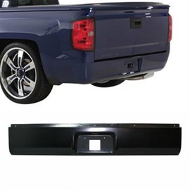 Silscvtt Black Rear Steel Bumper Roll Pan for Fleetside Replacement for 1999-2007 Silverado 1500 Sierra 1500