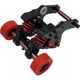 QingLeng Nylon Sturdy & Stable Wheelie Bar with Dual Spring Buffer for Traxxas 1/10 EREVO 2.0 E-REVO E REVO - Red Wheels