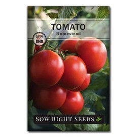 Sow Right Seeds - Homestead Tomato Seeds for Planting - Non-GMO Heirloom Packet with Instructions to Plant a Home Vegetable Garden - Semi Determinate Classic Red Variety - Medium Sized(1)