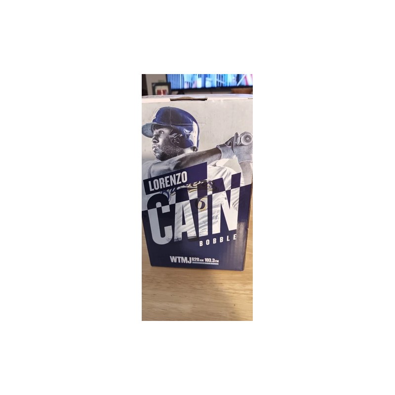Lorenzo Cain 2018 Bobblehead Milwaukee Brewers Never Displayed Nice Box.........