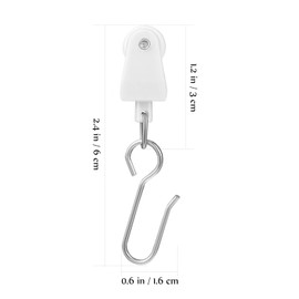 Beatifufu 30 Pcs Accessories Curtain Track Glider Wheeled Carriers Drapery Plastic Hook with Hook Rollers