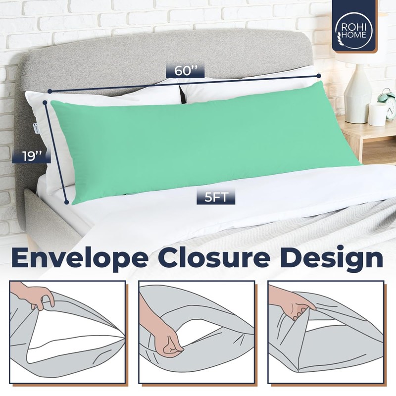 Rohi Bolster Pillow Cases - Soft & Breathable Polycotton Long