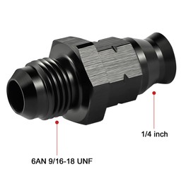 EVIL ENERGY 6AN Male to 1/4" Hardline Compression Fitting Adapter Aluminum Black