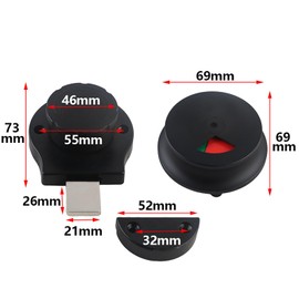 Commercial Restroom Door Handle with Indicator Lock, Available or Occupied Toilet Bolt Indicator Privacy Door Lock Handle - Latch Buckle for Public Lavatories, Washrooms, and Bathrooms​（Black ）