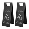 MOCHAG 2 Pcs Stainless Steel Caution Wet Floor Sign, 23.6in